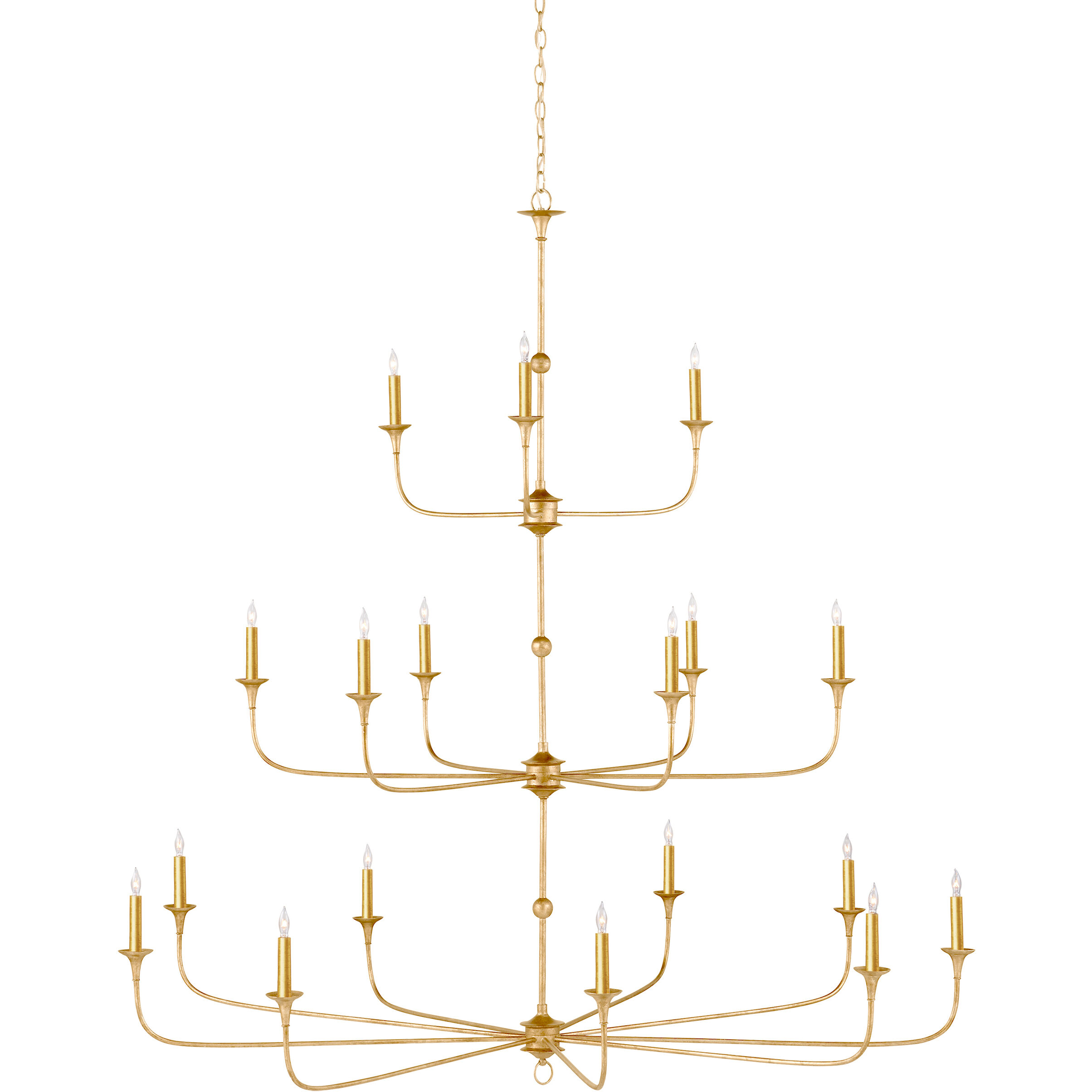 Nottaway 18 Light 60 inch Contemporary Gold Leaf/Contemporary Gold Chandelier Ceiling Light