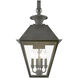 Wentworth 4 Light 15 inch Charcoal Outdoor Extra Large Wall Lantern Wall Light, Extra Large
