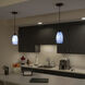 Milano LED 4.75 inch Matte Black Mini Pendant Ceiling Light in Azurra Glass