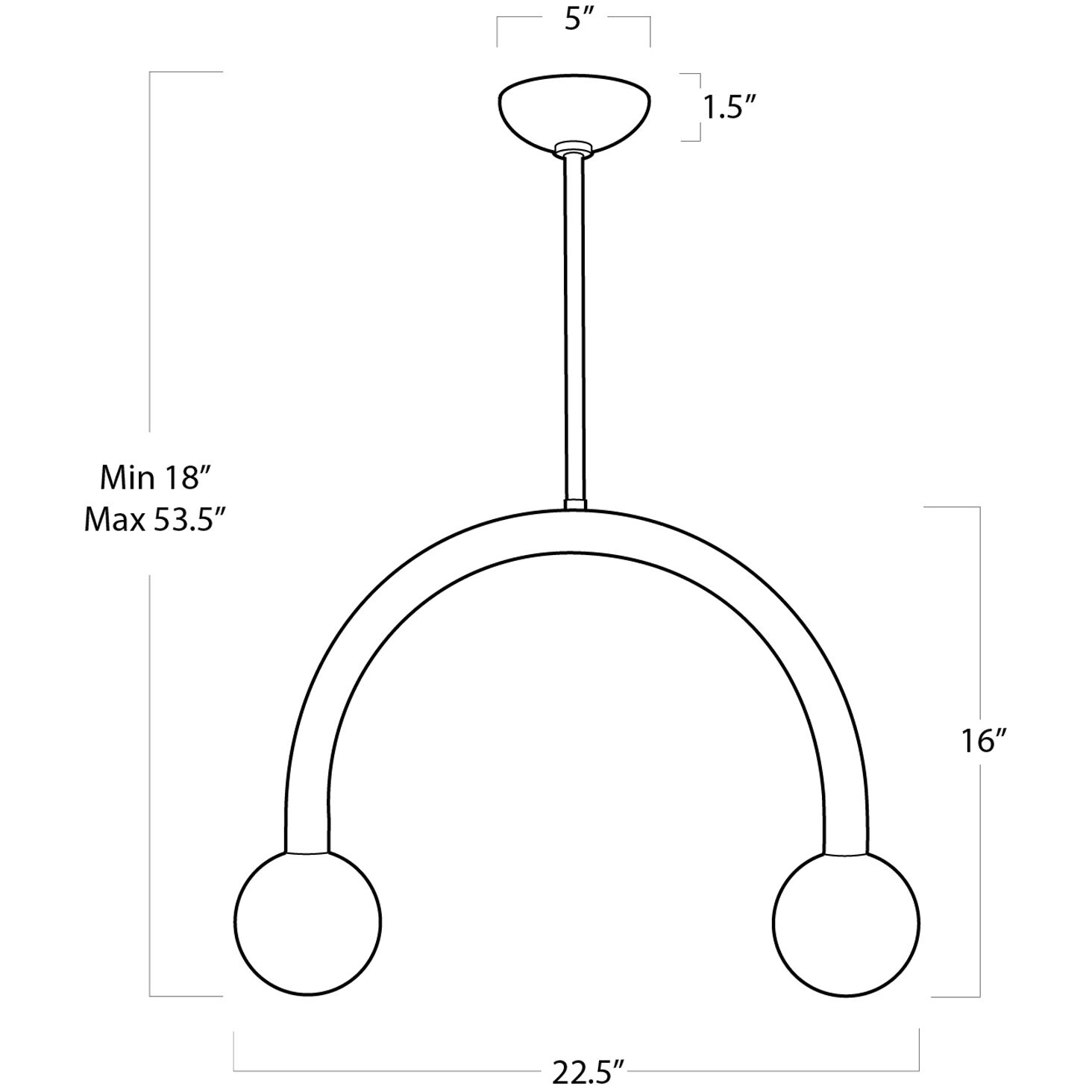 Happy LED 22.5 inch Natural Brass Pendant Ceiling Light, Small