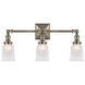 Chapman & Myers Boston5 3 Light 22 inch Antique Nickel Triple Bath Sconce Wall Light