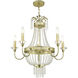 Valentina 5 Light 26 inch Hand Applied Winter Gold Chandelier Ceiling Light