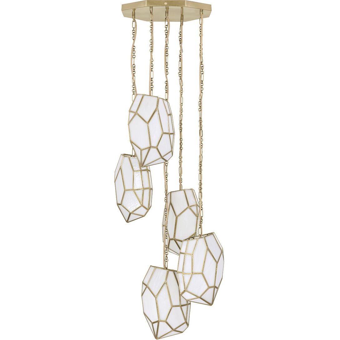 Heera 5 Light 24 inch Brass Chandelier Ceiling Light