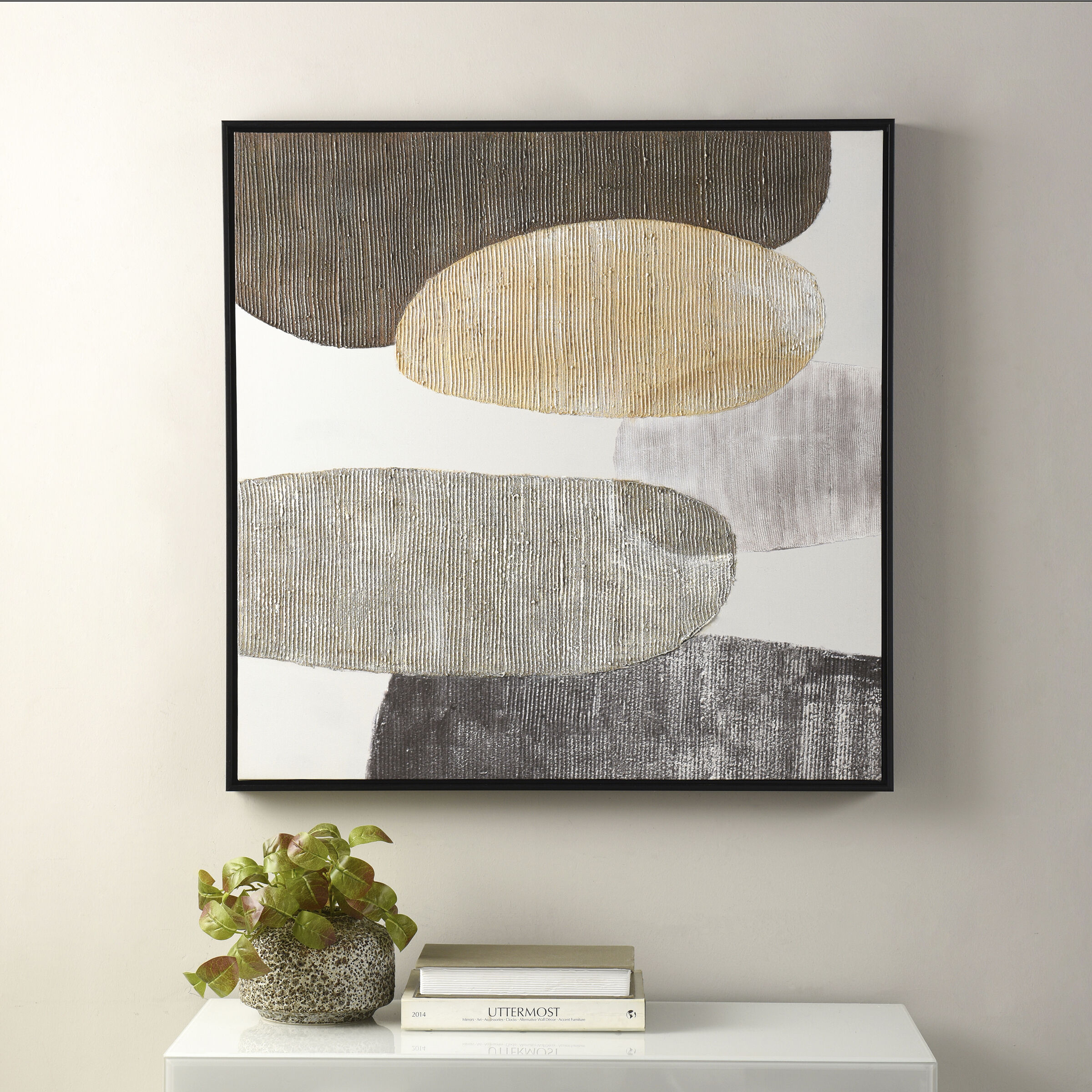 Lena Multi - Beige and Tan and Charcoal and Black Wall Art