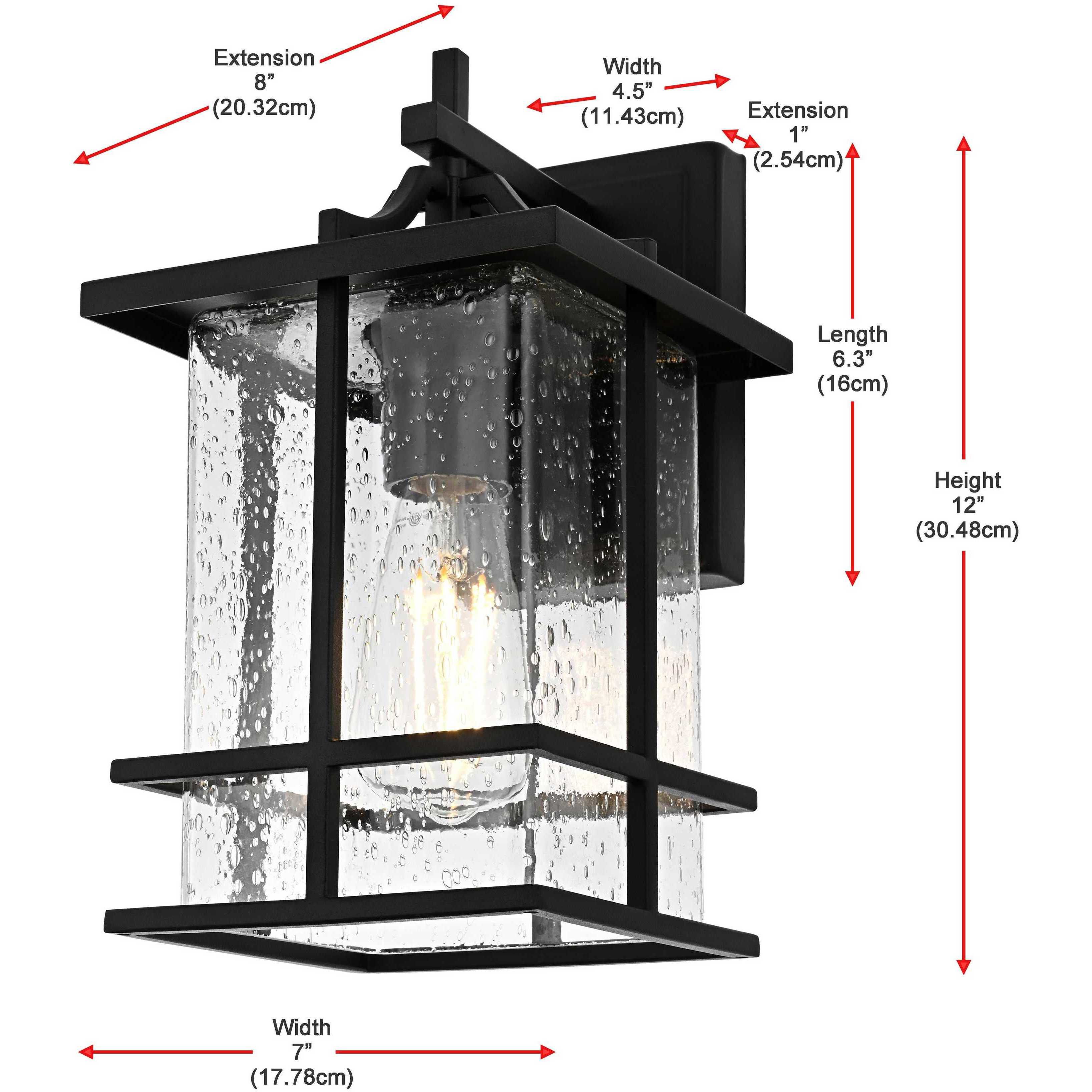 Miller 1 Light 12 inch Black Outdoor Wall Sconce