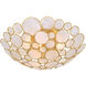 Palla 3 Light 16 inch Antique Gold Semi Flush Ceiling Light
