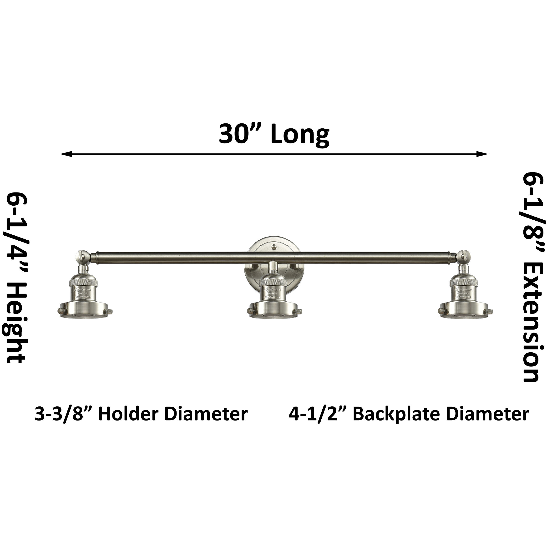 Franklin Restoration Chatham LED 30 inch Brushed Satin Nickel Bath Vanity Light Wall Light in Mercury Glass, Franklin Restoration