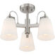 Beckonridge 3 Light 17 inch Brushed Nickel Semi-Flush Ceiling Light