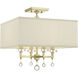 Paxton 4 Light 16 inch Aged Brass Semi Flush Ceiling Light
