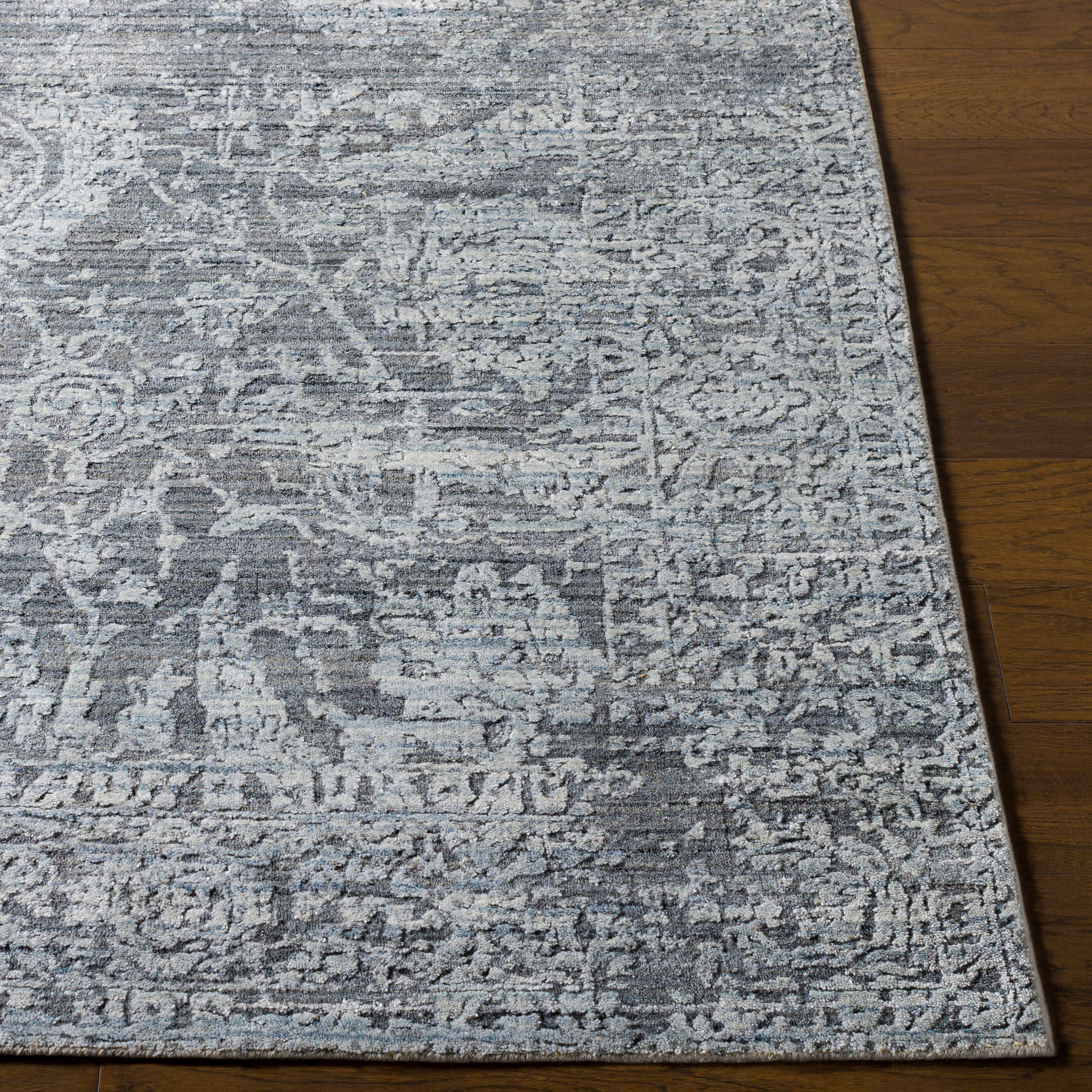 Lucknow 120 X 96 inch Charcoal Rug in 8 x 10, Rectangle