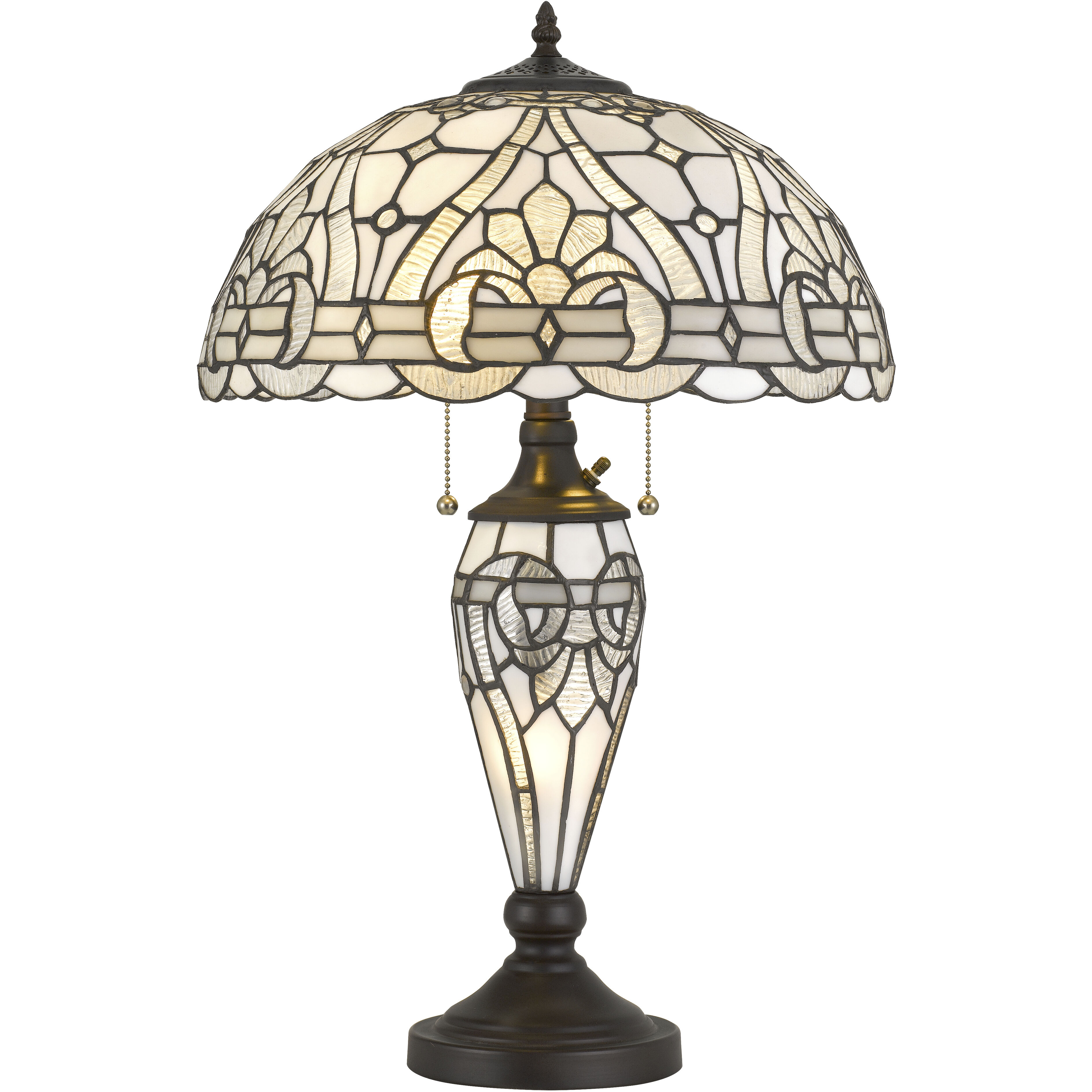 Tiffany 25 inch 60 watt Black Table Lamp Portable Light