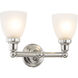 Classic 2 Light 16 inch Polished Chrome Bath Vanity Wall Light