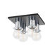 Brandi 4 Light 9.25 inch Polished Chrome/Soft Black Flush Mount Ceiling Light
