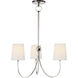 Thomas O'Brien Reed 3 Light 20 inch Polished Nickel Chandelier Ceiling Light in Linen, Small