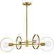 Desi 4 Light 30 inch Lacquered Brass Indoor Foyer Light Ceiling Light