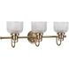 Archie 3 Light 26.25 inch Vintage Brass Bath Vanity Wall Light
