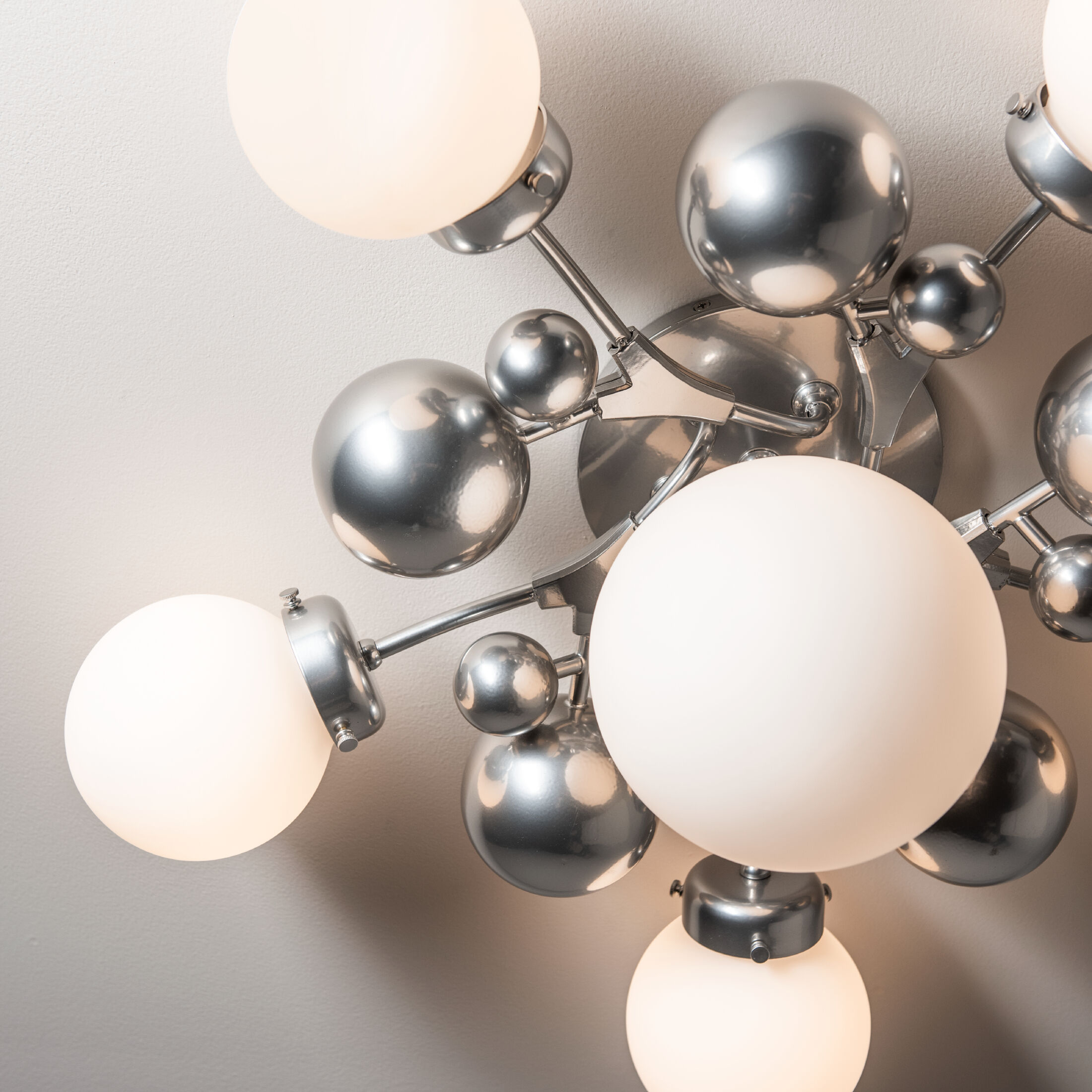 Sprig 6 Light 27.9 inch Sterling Semi-Flush Ceiling Light in Opal