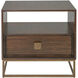 Bexley 25 X 25 inch Dark Walnut and Brushed Brass Side Table