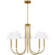Drew & Jonathan Porteau 6 Light 38 inch Satin Brass Chandelier Ceiling Light