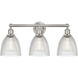 Edison Castile 3 Light 24 inch Brushed Satin Nickel Bath Vanity Light Wall Light in Clear Glass