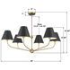 Xavier 6 Light 40 inch Vibrant Gold Chandelier Ceiling Light in Vibrant Gold and Matte Black