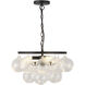 Alora Mood Faye 3 Light 17.75 inch Matte Black Chandelier Ceiling Light in Clear Ribbed Glass