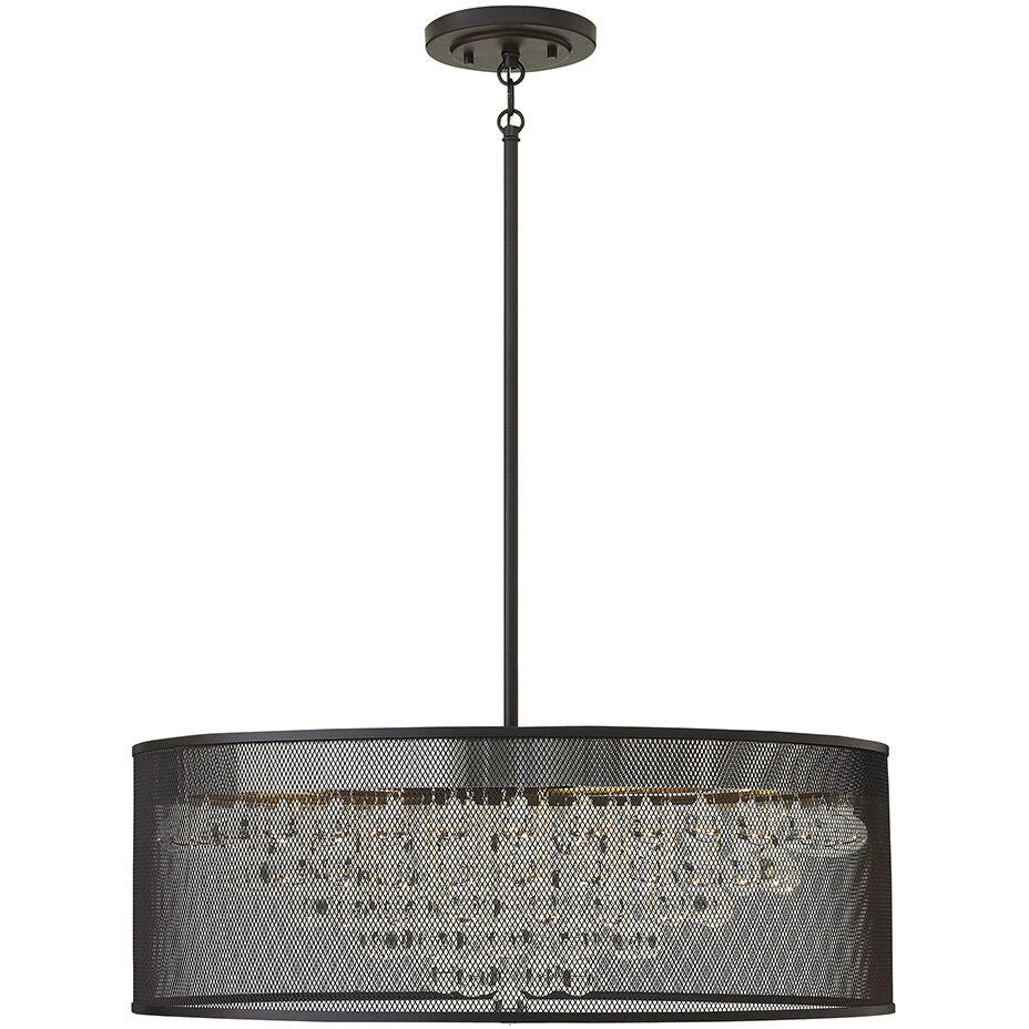 Fiona LED 30 inch Black Foyer Light Ceiling Light, Semi-Flush Mount