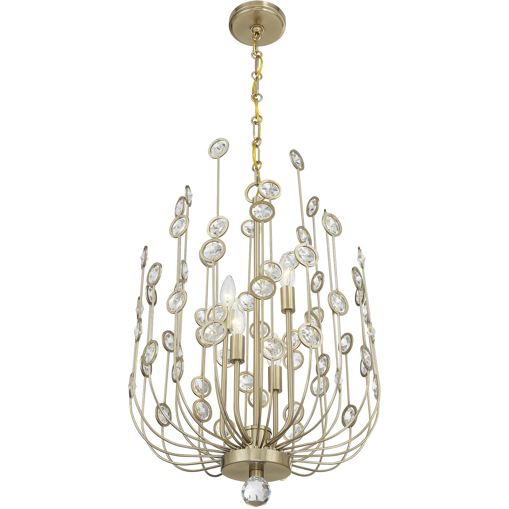 Irina 4 Light 18 inch Noble Brass Chandelier Ceiling Light