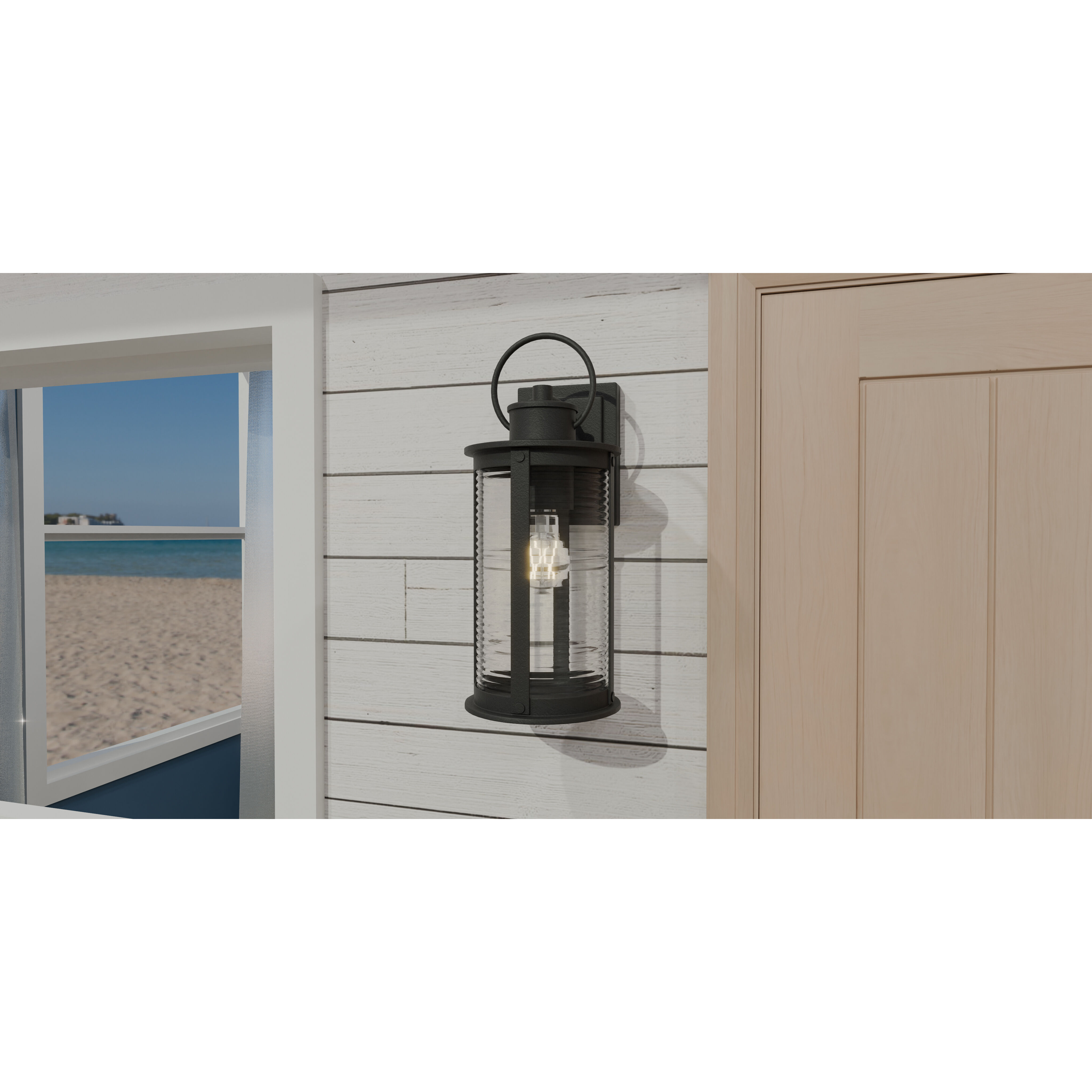 Tilmore 1 Light 6.5 inch Matte Black Outdoor Lantern, Medium