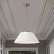 Dover 3 Light 20 inch White/Vintage Brass Pendant Ceiling Light