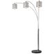 Marilyn 90 inch 60.00 watt Polished Chrome and Black Arc Floor Lamp Portable Light