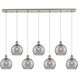 Ballston Athens Deco Swirl 7 Light 51.5 inch Brushed Satin Nickel Linear Pendant Ceiling Light