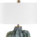 Ruffle Up 23 inch 150 watt Blue and Green and Brown Glaze with Antique Brass Table Lamp Portable Light