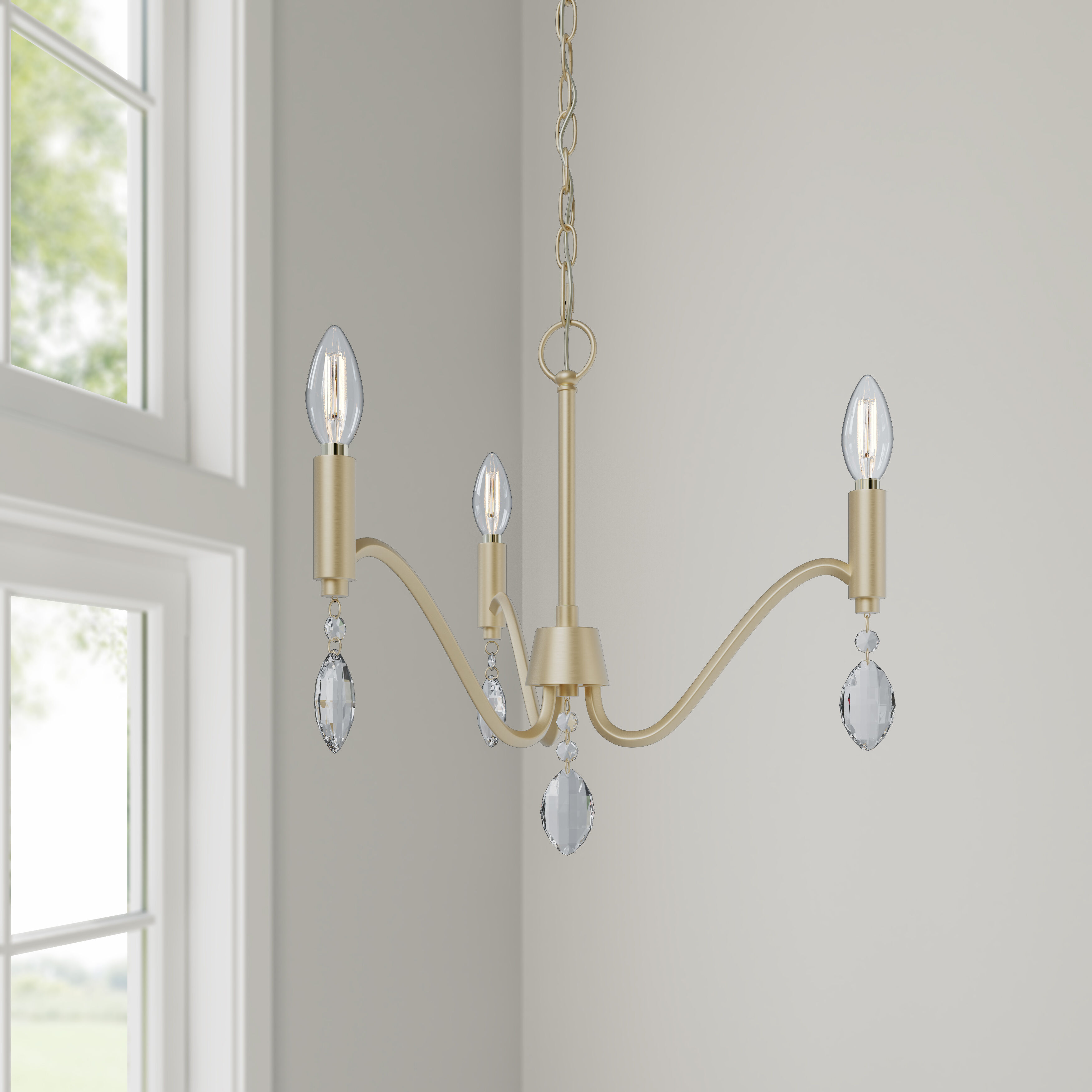 Aureline 3 Light 17.25 inch Aged Silver Chandelier Ceiling Light