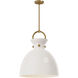Alora Mood Waldo 1 Light 18 inch Aged Gold Pendant Ceiling Light in Glossy Opal Glass