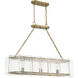 Genry 3 Light 41 inch Warm Brass Linear Chandelier Ceiling Light