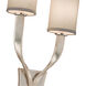 Roxy 2 Light 12 inch Modern Silver Wall Sconce Left Wall Light
