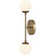 Fusion Collection - Noho Family 2 Light 4.5 inch Brushed Brass ADA Wall Sconce Wall Light in 4" D x 4.5" W x 16.5" H, EVOLV