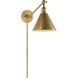 Chapman & Myers Boston3 17.5 inch 60.00 watt Hand-Rubbed Antique Brass Single Arm Library Light Wall Light