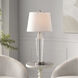 Cameron 31.5 inch 100 watt Clear Seeded and Brushed Steel and White Table Lamp Portable Light