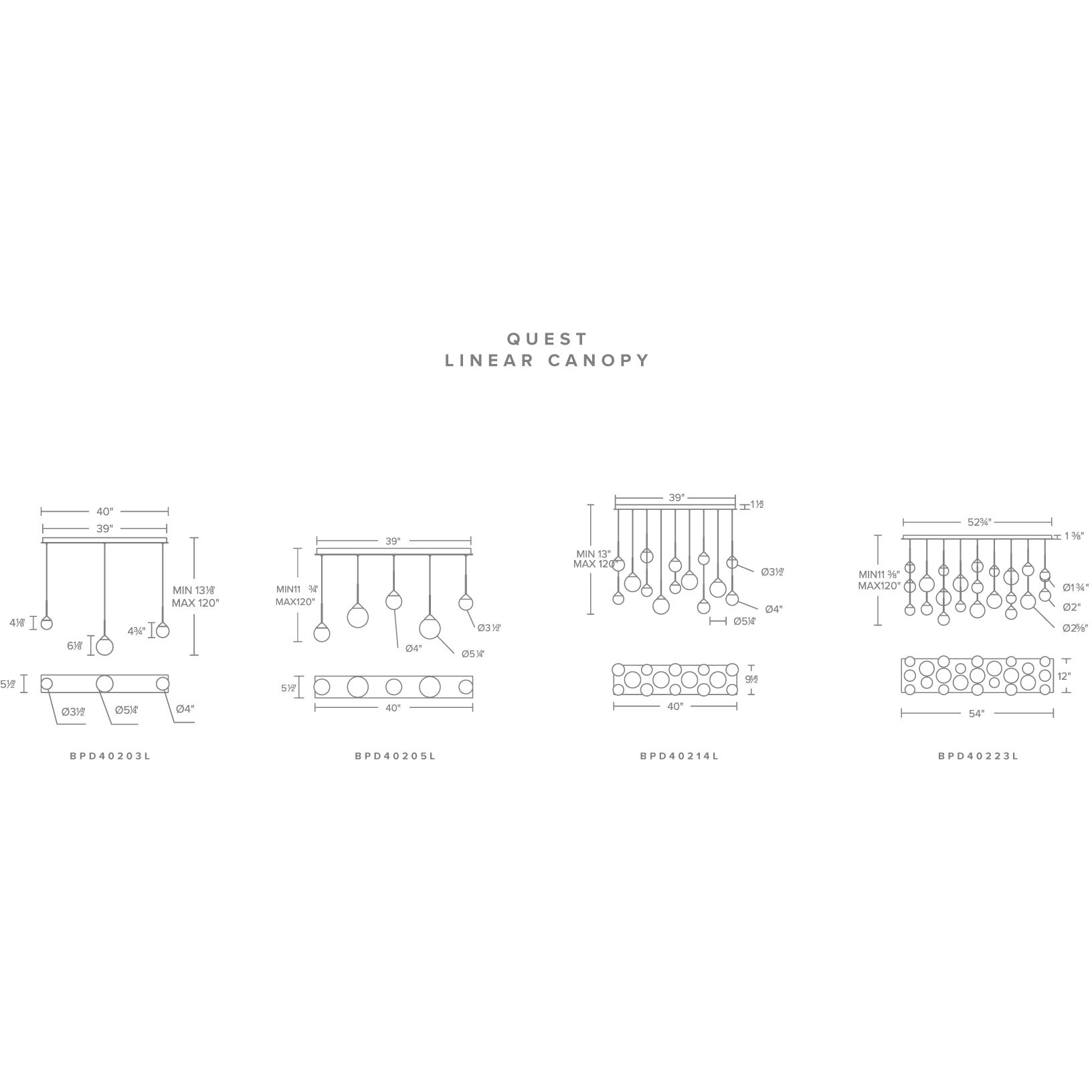 Beyond Quest LED 9.5 inch Black Multi-Light Pendant Ceiling Light, Linear Canopy