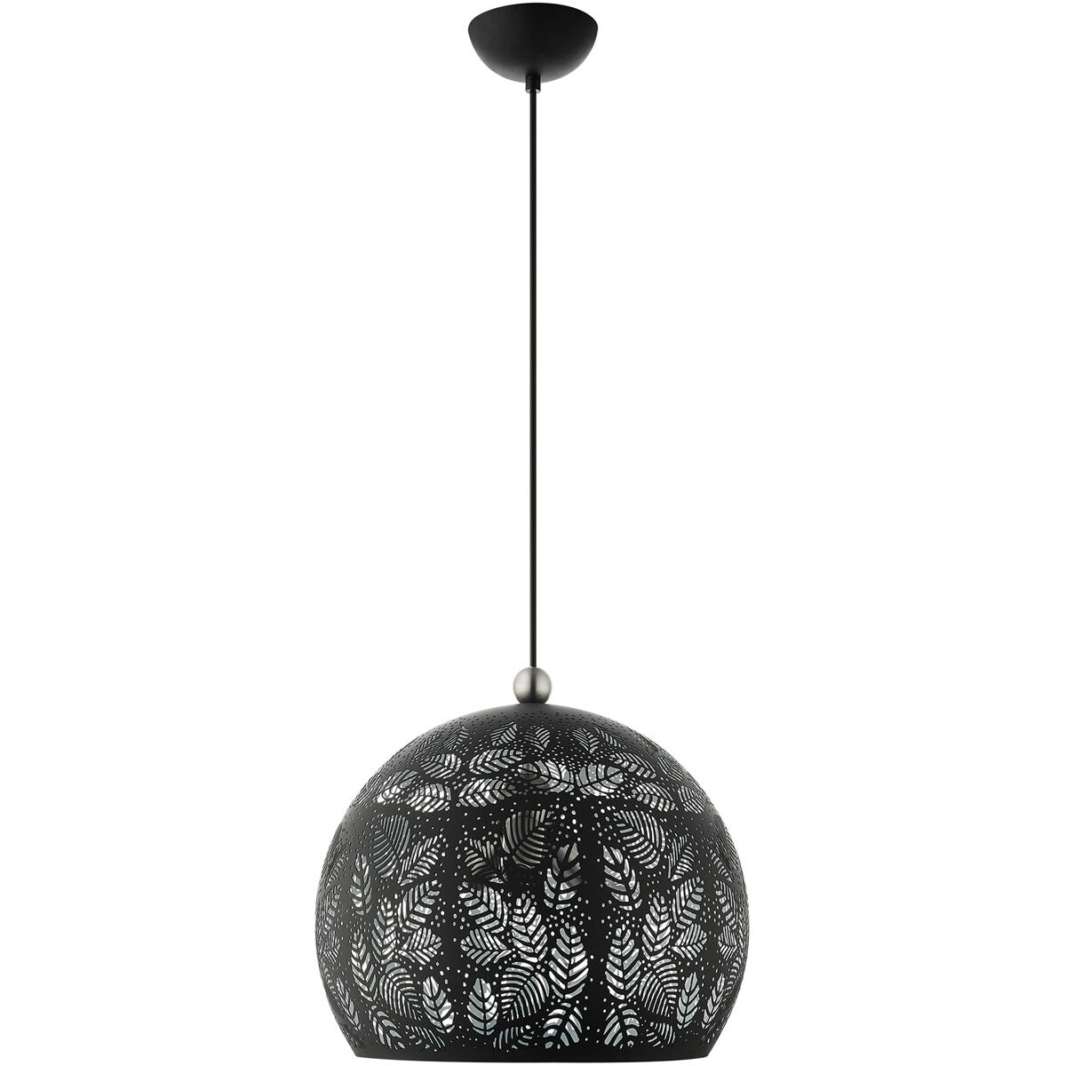 Chantily 3 Light 15.75 inch Black with Brushed Nickel Accents Pendant Ceiling Light