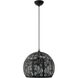 Chantily 3 Light 15.75 inch Black with Brushed Nickel Accents Pendant Ceiling Light