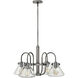 Congress 4 Light 26 inch Antique Nickel Chandelier Ceiling Light, Retro Glass