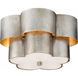 AERIN Arabelle 3 Light 13.5 inch Burnished Silver Leaf Flush Mount Ceiling Light
