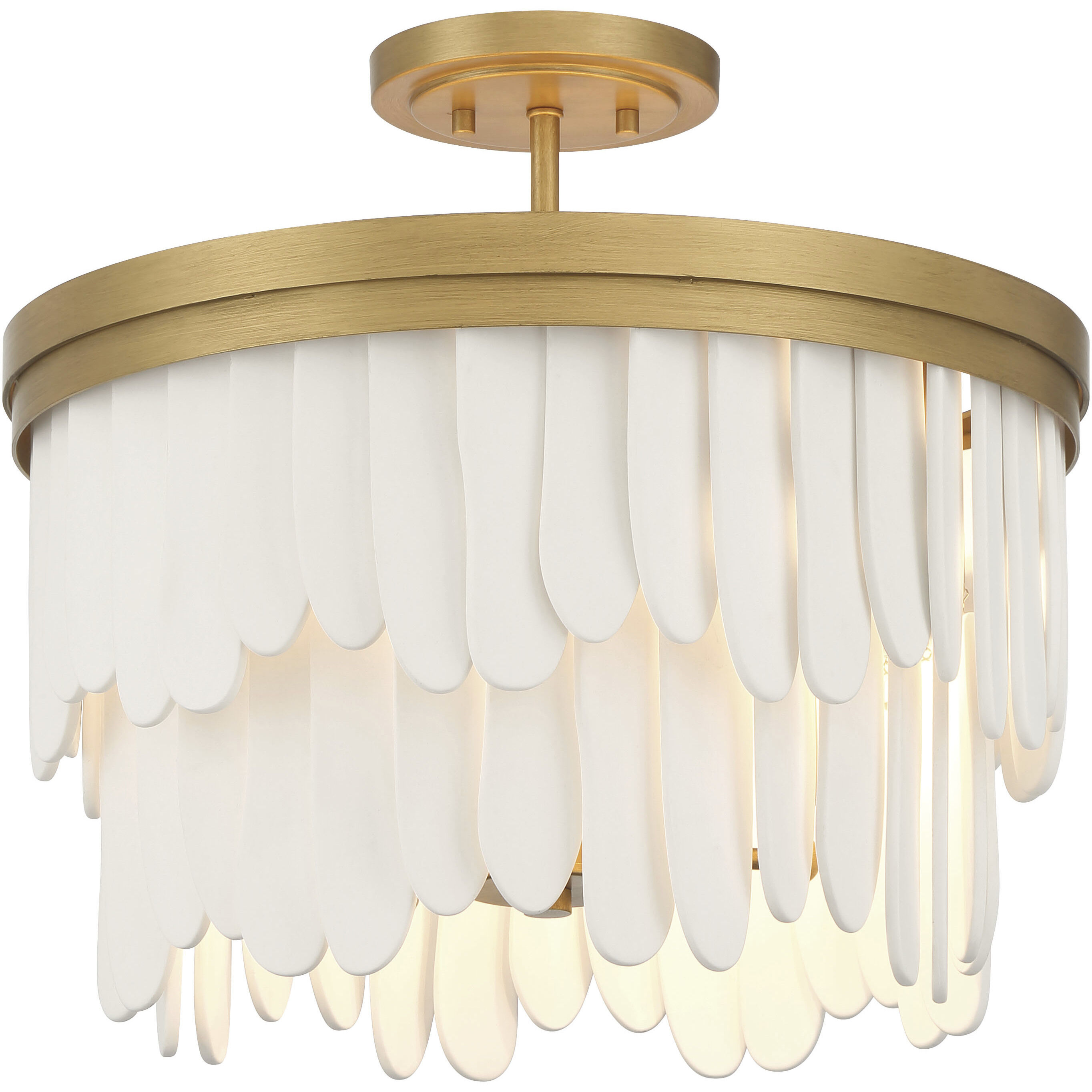 Briscade 6 Light 18 inch Painted Legacy Brass Semi Flush Ceiling Light