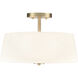 Laphia 3 Light 15.75 inch Modern Gold Semi-Flush Mount Ceiling Light