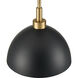 Pelham 2 Light 10 inch Satin Brass with Matte Black Pendant Ceiling Light