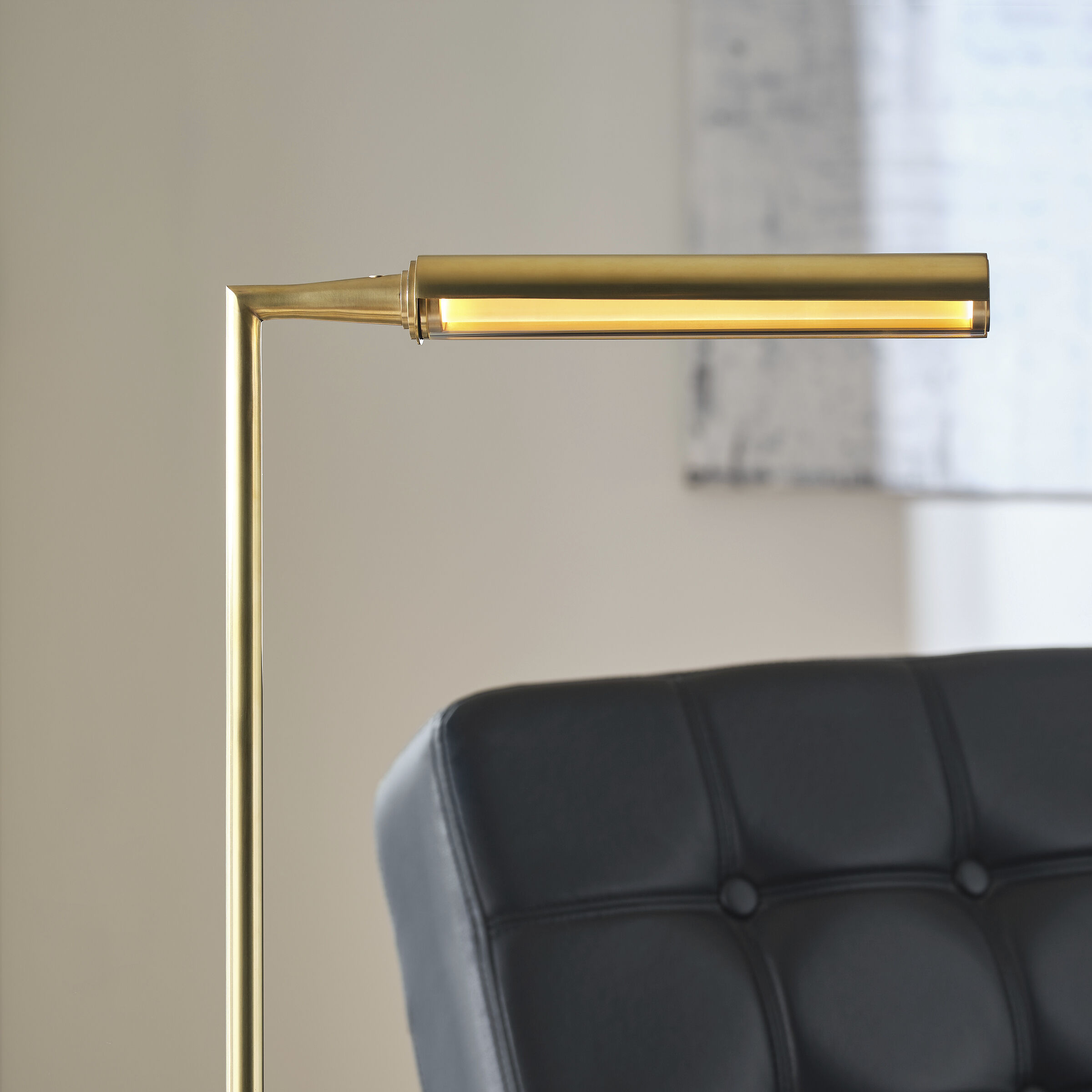 Sean Lavin Poza 41.2 inch 8 watt Hand-Rubbed Antique Brass Floor Lamp Portable Light