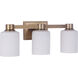 Bretton 3 Light 20 inch Satin Brass Vanity Light Wall Light